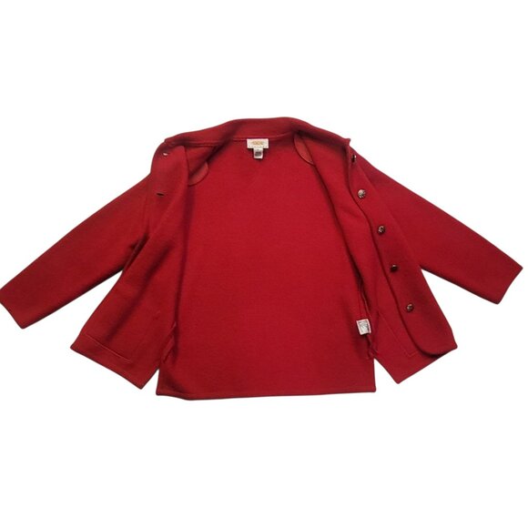 Talbots Vintage Red 100% Wool Cardigan Jacket with Pockets Like New Sz 6 Petite - Picture 7 of 14